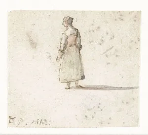 Sketch Book Prints: Standing woman, seen from behind, 1633-1687. Creator: Gillis Neyts