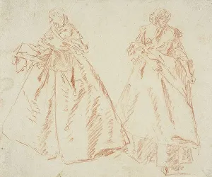Lancret Nicolas Prints: Two Standing Women, n.d. Creator: Nicolas Lancret