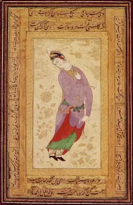 Isfahan Prints: Standing Youth, c1620. Creator: Unknown