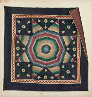 Star Shaped Gallery: Star of Bethlehem Quilt, c. 1940. Creator: Sylvia DeZon