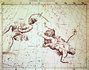 Star Pattern Prints: The star constellations Perseus and Andromeda, 1729. Creator: Sir James Thornhill