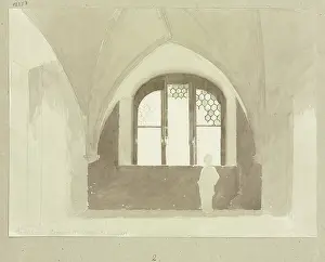 Details Prints: Star-vaulted room of the chapel in the Bromserhof in Rudesheim