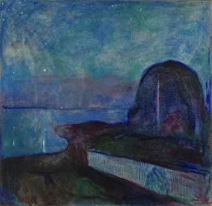 Stars Prints: Starry Night, 1893. Creator: Edvard Munch