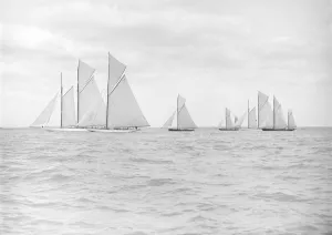 Start for the Kings Cup yacht race, 1913. Creator: Kirk & Sons of Cowes Start for the Kings Cup yacht race, 1913. Creator: Kirk & Sons of Cowes
