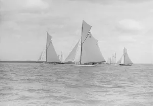 Start for the Kings Cup yacht race, 1913. Creator: Kirk & Sons of Cowes