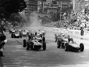 Motor Race Prints: The start of the Monaco Grand Prix, Monte Carlo, 1961