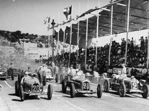 Bugatti Prints: The starting grid for the Nice Grand Prix, 1934