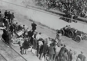 Pits Prints: Starting Vanderbilt Cup Race, 1914. Creator: Bain News Service