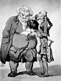 Obese Gallery: Starving poet and publisher, late 18th century.Artist: Thomas Rowlandson