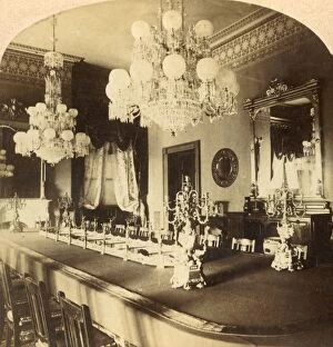 Stereoscopic Collection: State Dining Room, Presidents Mansion, Washington, D.C. U.S.A. c1900. Creator: Unknown