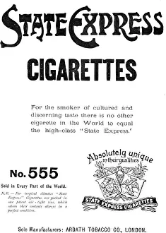 Tobacco Prints: State Express cigarettes, 1909. Creator: Unknown