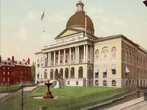 Photochrom Print Prints: The State House, Boston, c1900. Creator: Unknown