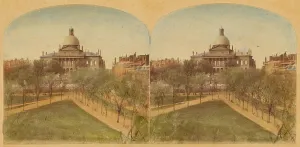 Treelined Prints: The State House, Boston, U.S. 1859. Creator: William England