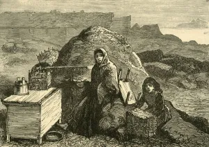 Injustice Prints: The State of Ireland: An Evicted Family Near Errismore, c1880. Creator: Unknown