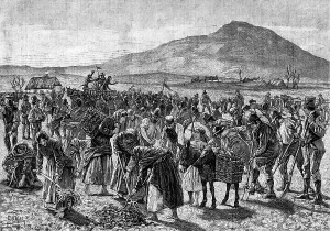 Baskets Prints: The State of Ireland: tilling the farm of an imprisoned Land Leaguer