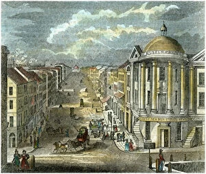 Albany Collection: State Street, Albany, New York, USA, c1835