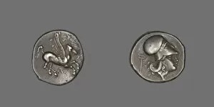 Stater Coin Depicting Pegasus Flying, 400-330 BCE. Creator: Unknown