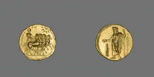 Stater (Coin) Depicting a Quadriga, 322-308 BCE. Creator: Unknown