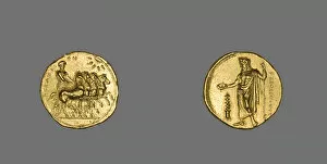 North Africa Collection: Stater (Coin) Depicting a Quadriga, 322-308 BCE. Creator: Unknown
