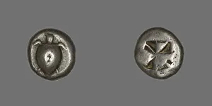 Turtle Prints: Stater (Coin) Depicting a Sea Turtle, 650-600 BCE. Creator: Unknown