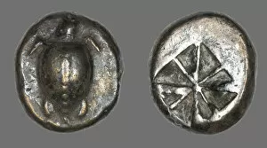 Stater Collection: Stater (Coin) Depicting a Sea Turtle, 510-485 BCE. Creator: Unknown