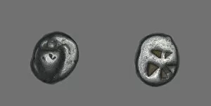 Stater Collection: Stater (Coin) Depicting a Sea Turtle, 600-550 BCE. Creator: Unknown