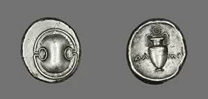 Stater Collection: Stater (Coin) Depicting a Shield, 379-338 BCE. Creator: Unknown