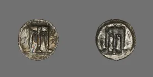 Calabrian Prints: Stater (Coin) Depicting a Tripod, 500-480 BCE. Creator: Unknown