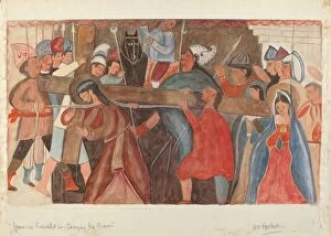 Assistance Gallery: Station of the Cross No. 5: 'Jesus is Assisted in Carrying His Cross, c. 1936