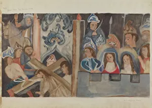 Beulah Bradleigh Gallery: Station of the Cross No. 7: 'Jesus Falls the Second Time', c. 1936