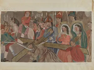 Beulah Bradleigh Gallery: Station of the Cross No. 9: 'Jesus Falls the Third Time, c. 1936