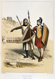 Stationarii, a Gaul and a Roman, c1887 Artist: Francois Cudet