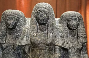 Statue of Amenemheb, Governor of Thebes, with his wife and mother, 14th century BC