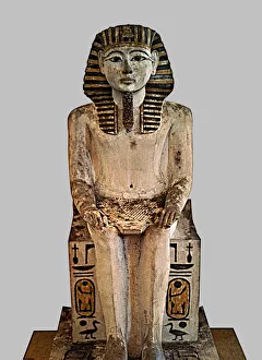 Turin Prints: Statue of Amenophis II or Amenhotep, in the XVIII dynasty