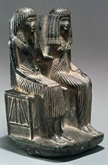 Statue of an Ancient Egyptian official and his wife, 13th-12th century BC