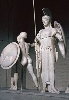 Spear Collection: Statue of Athena from Greek temple of Aphaia at Aegina, 6th century BC