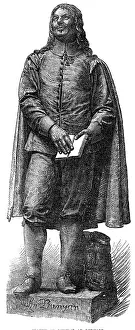 Preaching Prints: Statue of Bunyan at Bedford, 1874. Creator: Unknown