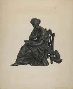 Statue Clock Decoration, c. 1939. Creator: Walter Hochstrasser Statue Clock Decoration, c. 1939. Creator: Walter Hochstrasser