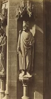 Charles Marville Gallery: Statue of Clovis, Church of Sainte-Clotilde, Paris, 1856. Creator: Charles Marville