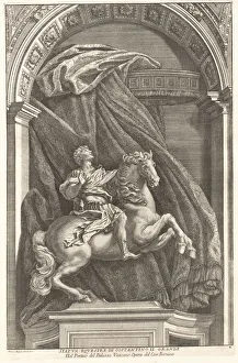 Cavaliere Bernini Prints: Statue of Constantine, 1704-1742. Creator: Francesco Faraone Aquila