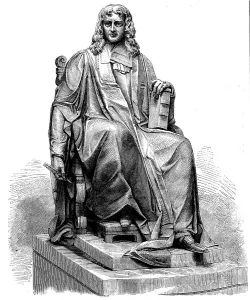 Natural Philosophy Prints: Statue of Dr. Isaac Barrow, inaugurated at Trinity College