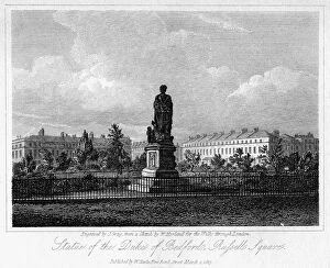 Duke Of Bedford Gallery: Statue of the Duke of Bedford, Russell Square, Bloomsbury, London, 1817.Artist: J Greig