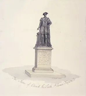 Yates Prints: Statue of Edward VI in St Thomass Hospital, Southwark, London, 1825. Artist: G Yates