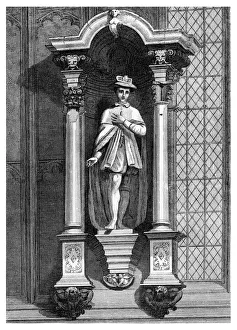 Mills Prints: The statue of Edward VI, from the front of the Guildhall Chapel