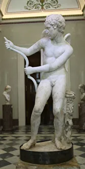 Lysippos Prints: Statue of Eros drawing his bow, 2nd century