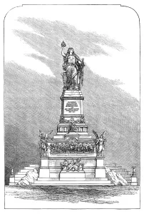 Wilhelm Friedrich Ludwig Prints: Statue of Germania, opposite Bingen, on the Rhine, 1883. Creator: Unknown