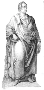 Ludwig Prints: Statue of Goethe, at Frankfort, 1844. Creator: Smyth