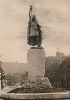 Commemorative Prints: Statue of King Alfred the Great, Winchester, Hampshire, early 20th century(?)