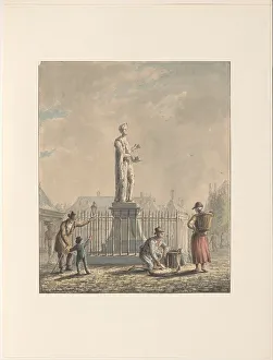 Printing Press Prints: Statue of Laurens Jansz. Coster in Haarlem, 1780-1836. Creator: Johannes Jelgerhuis