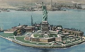 Eiffel Collection: Statue of Liberty on Bedloes Island in New York Harbor. New York City, c1940s